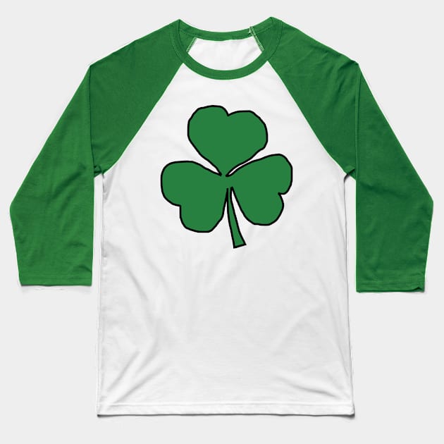 Green Shamrock Baseball T-Shirt by ellenhenryart